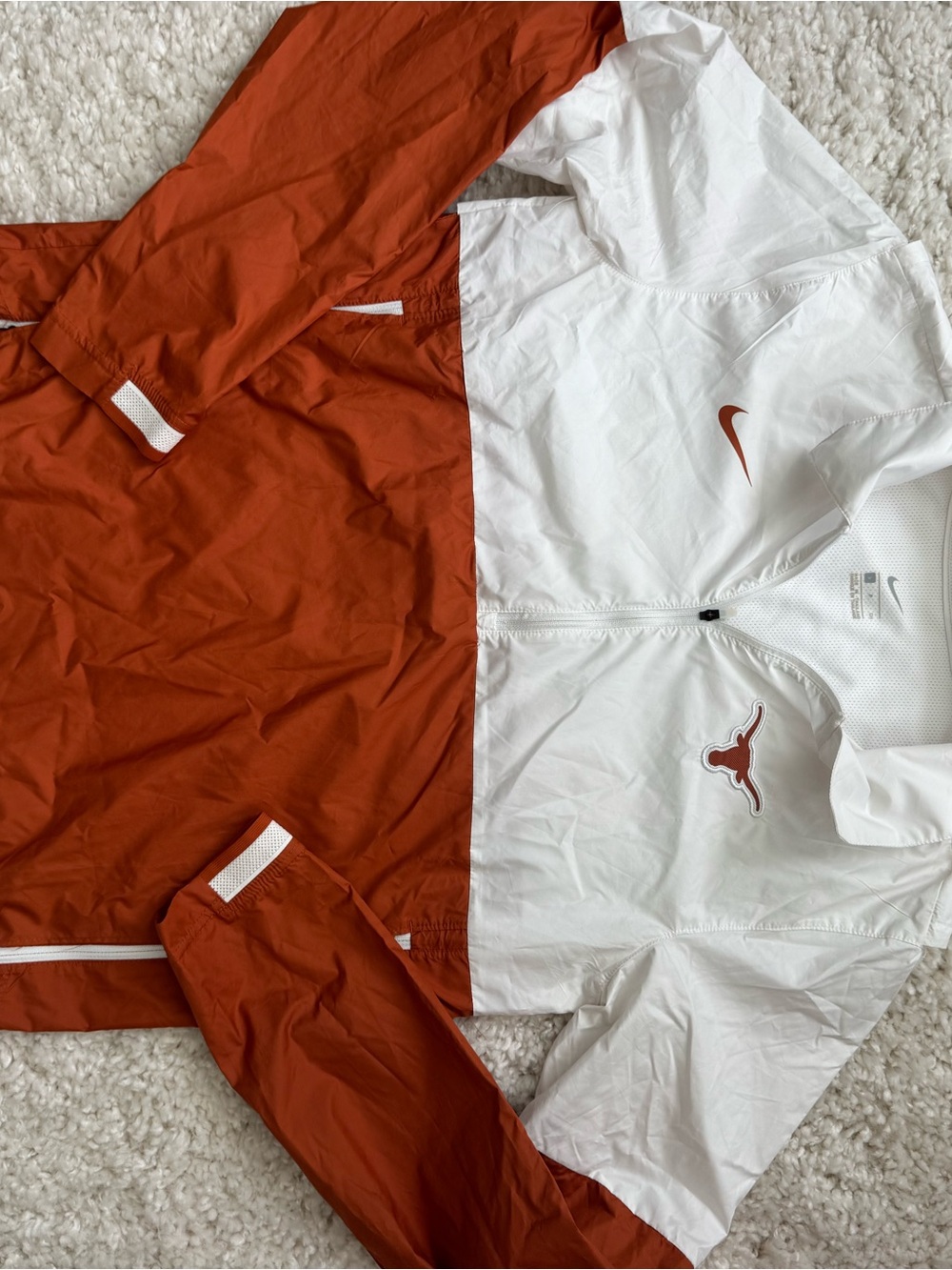 Nike x Texas Longhorns White and Burnt Orange Windbreaker Jacket